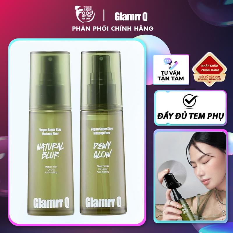 Xịt Khóa Nền Cố Định Trang Điểm Thuần Chay Cho Da Nhạy Cảm Glamrr Q Vegan Super Makeup Fixer Cosmetic Nữ Mỹ Phẩm