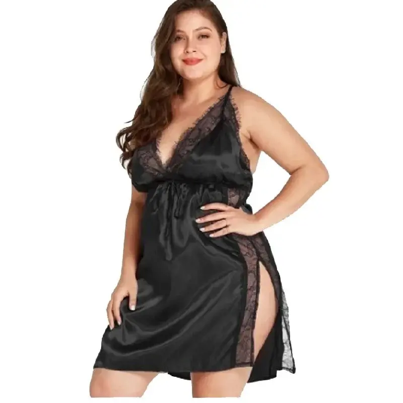 Lingerie Large Size Suspender Lace Hip Wrap Large See-through Pajamas Pajama Dress (various Styles Available 3XL-5XL)