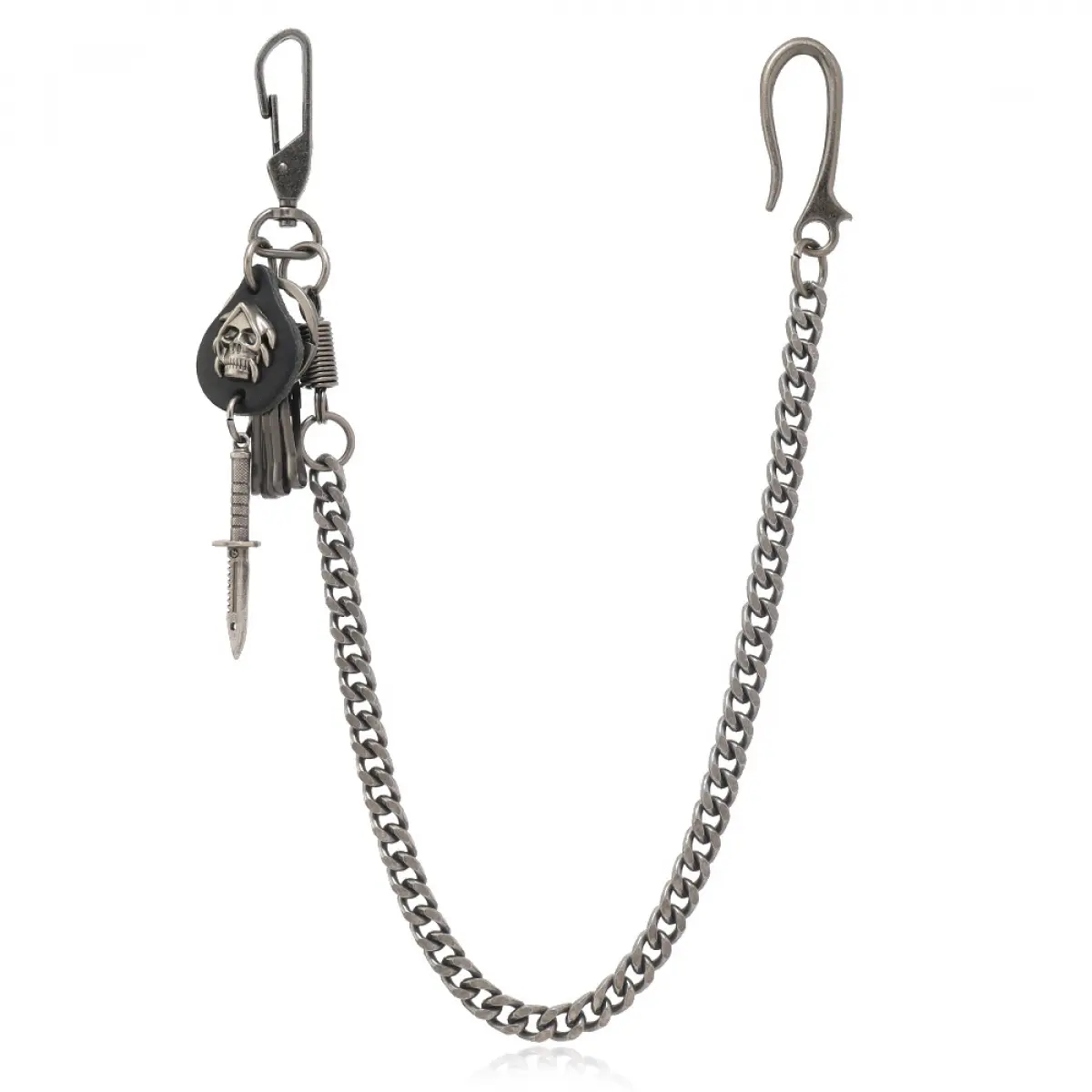Punk Rock Men's Non-Mainstream Pants Chain Hip-Hop Street Style Ghost Bayonet Dagger Pendant Jeans Waist Chain