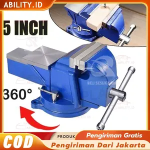 Catok Clamp 5'' catok paron Ragum Klem Catok Meja Bench Vise Ragum Tanggem Alat Jepit Serbaguna Catok Paron Ragum Besi 5" inch Catok Paron Ragum Bench Vice 125mm Tanggem Meja Putar Bais Besi 5 Inci Vise Penahan Penjepit Pemutar 360 Derajat