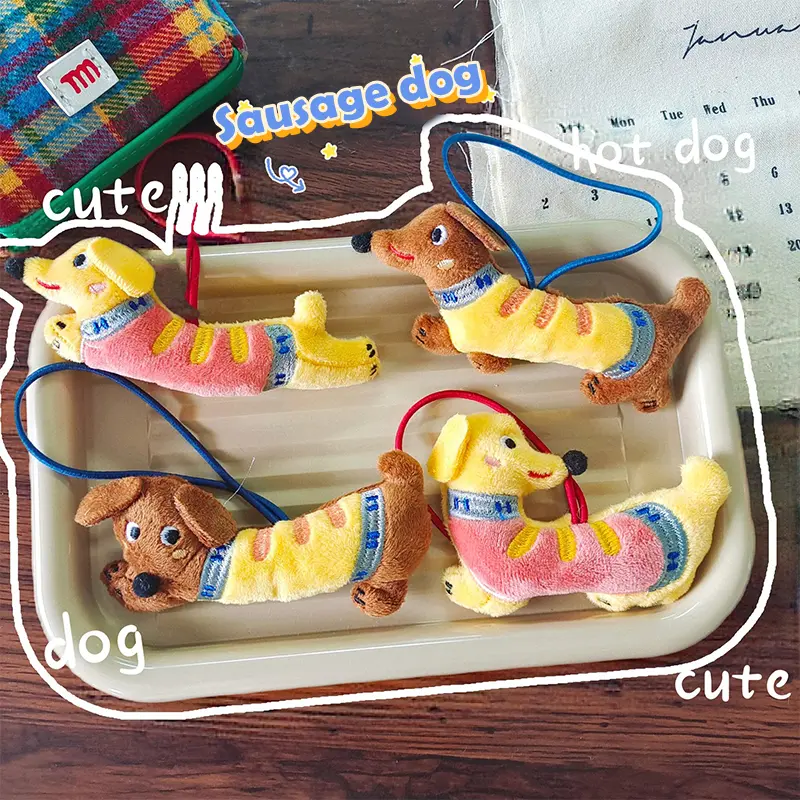 ตุ๊กตาดัชชุนด์ สไตล์คาวาอิ ตุ๊กตาหมี พวงกุญแจลูกสุนัข จี้ ตกแต่งกระเป๋าเป้สะพายหลัง ตกแต่งแขวนน่ารัก เหมาะสำหรับเด็ก ของขวัญ [zfe]