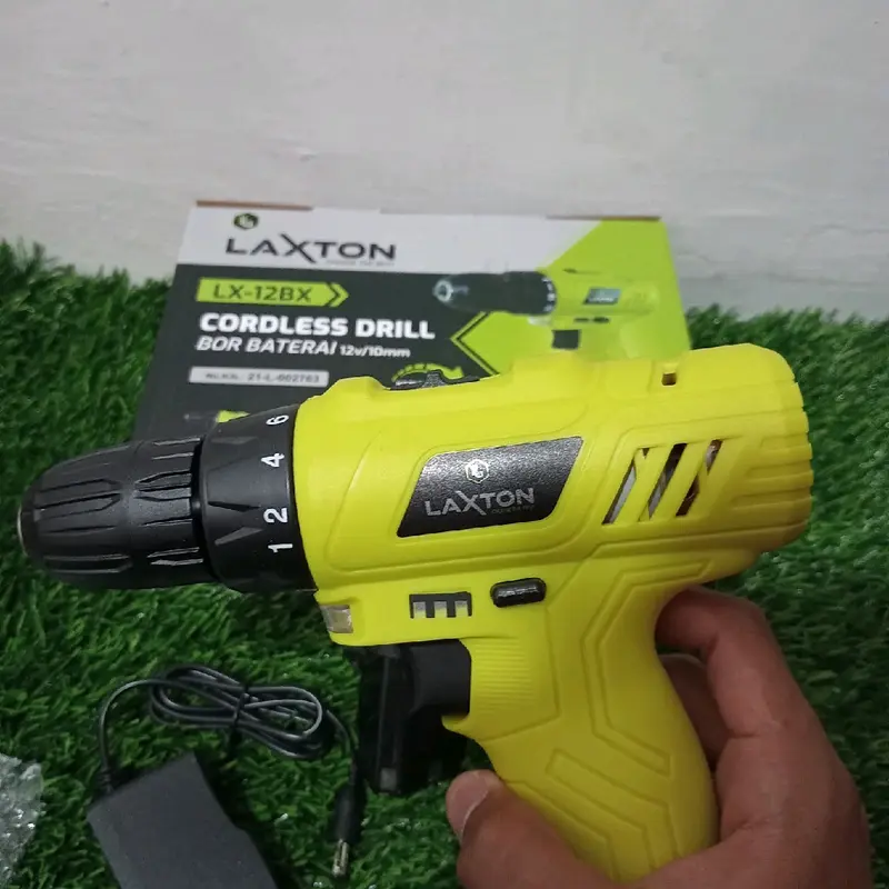 laxton mesin bor baterai tangan cordless drill cas 12v 10mm murah laris 2