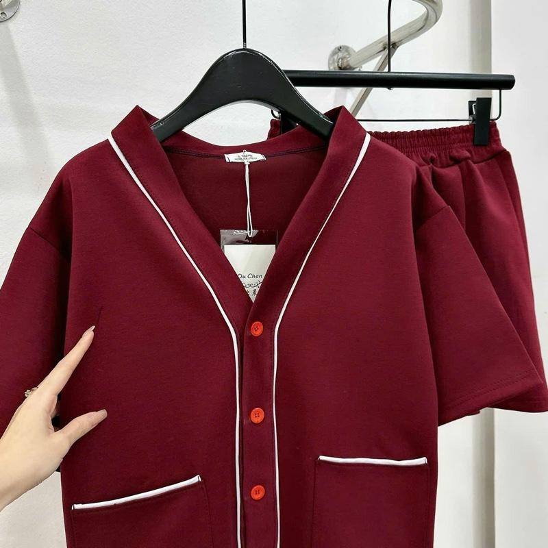 SET ĐỎ cổ V viền trắng mix chân váy ngắn xếp ly chất mì dày dặn  phong cách trẻ trung năng động cá tính cho nữ 8