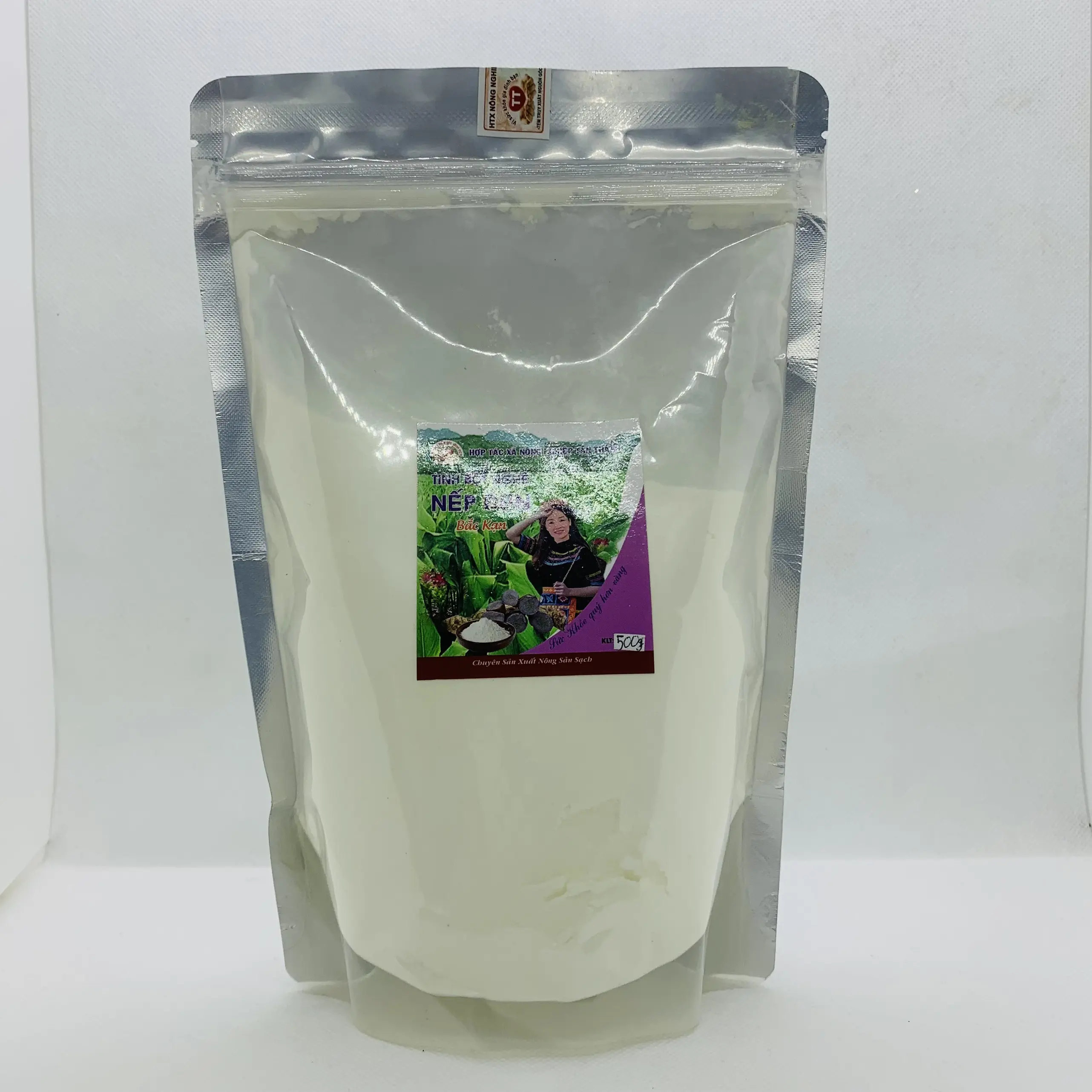 Tinh bột nghệ nếp đen Hữu Cơ Bắc Kạn TT Vì sức khỏe gia đình bạn túi zip bạc 500gr