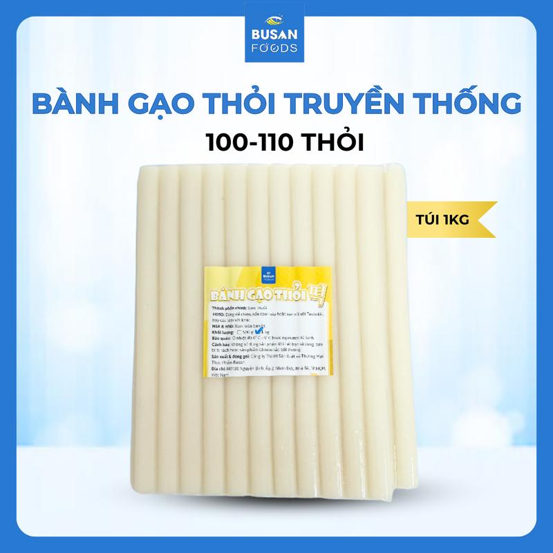 1Kg Bánh Gạo Truyền Thống Hàn Quốc Tokbokki BUSAN FOODS - Dẻo Dai, Bánh Gạo Truyền Thống Busan Foods, Tokbokki Bánhgạotươi, Có Thể Làm Snack Ăn Vặt