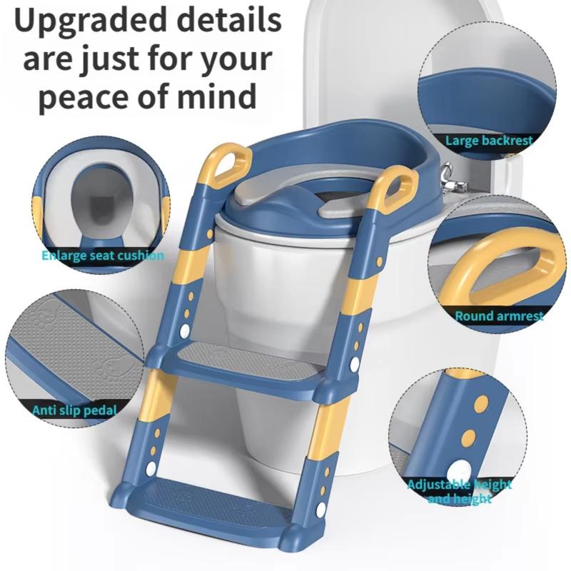 Product Introduction of Children's Toilet Seat Stairway Baby Boys and Girls Toilet Folding Stand Step Stool Children's Step Toilet Seat Ring 2