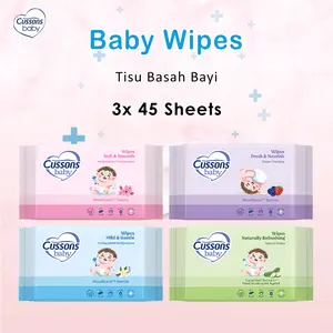 [ Beli 1 Gratis 2 ] Cussons Baby Wipes Ganti Popok Anti Bakterial Fresh Nourish Soft Smooth Natural Refreshing Tisu Basah Bayi  Hand & Mouth 50's x 3pcs