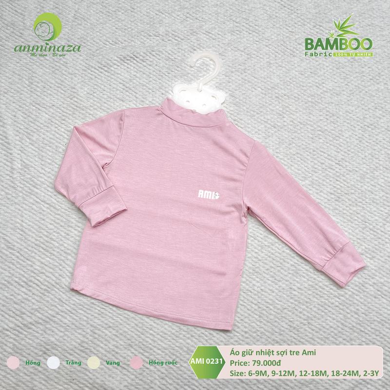 Áo giữ nhiệt cho bé Anminaza vải sợi tre Petit mềm mịn co dãn giữ nhiệt cực tốt - AMI0231 5