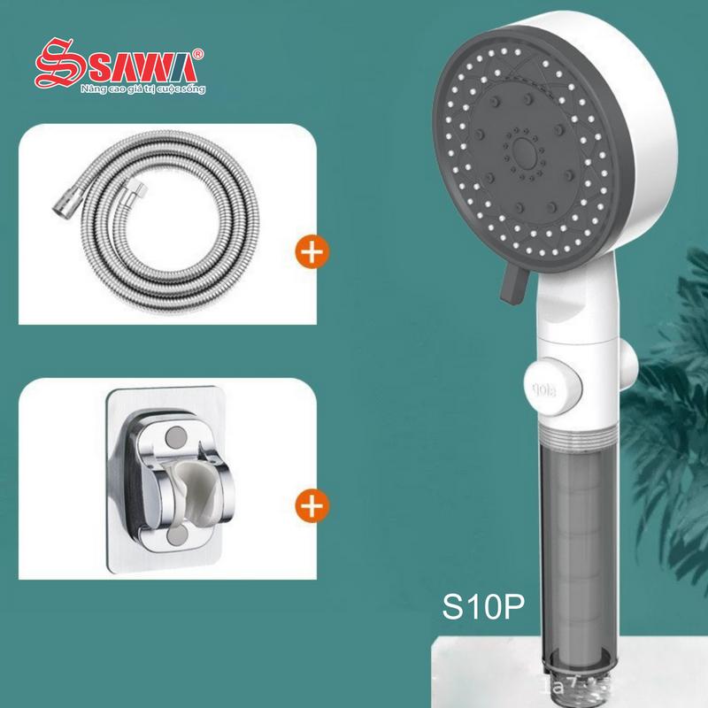 Vòi sen 10 chế độ Sawa S10P có chức năng hỗ trợ lọc nước cao cấp | bát | shower filter - đầu vòi hoa sen nhà tắm