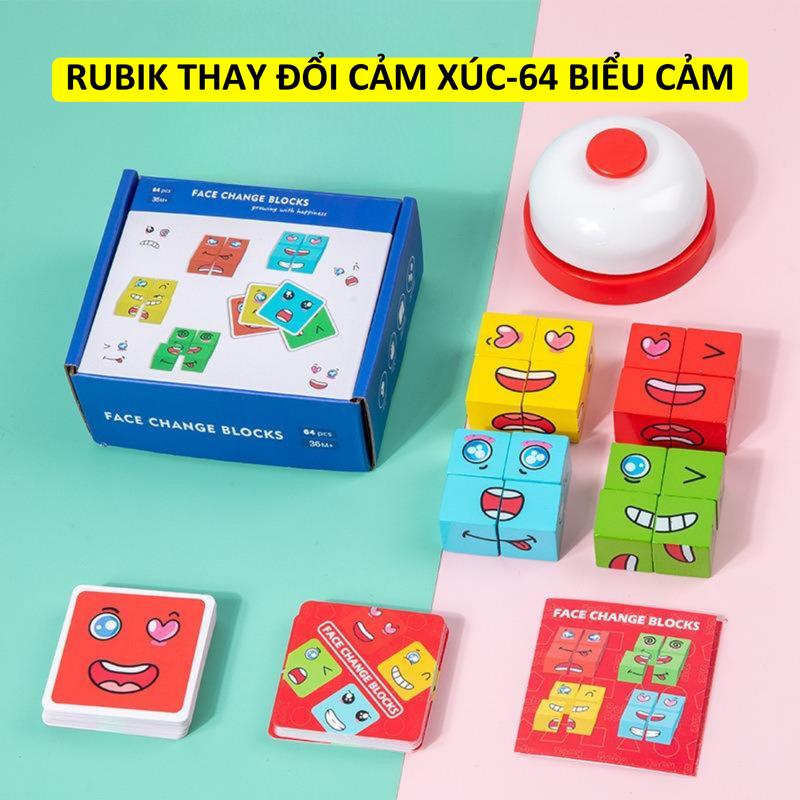 Đồ Chơi Rubik Thay Đổi Cảm Xúc Bằng Gỗ Phát Triển Tư Duy Và Tăng Phản Xạ Cho Bé