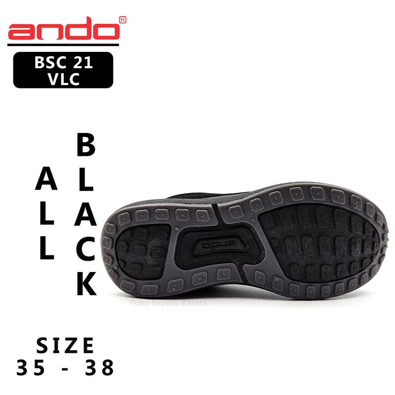 Sepatu Sekolah Anak Remaja Perempuan/Laki Laki – ANDO – BSC 21 VELCRO – Size 35-38 – Sneakers – Sport – Velcro 6