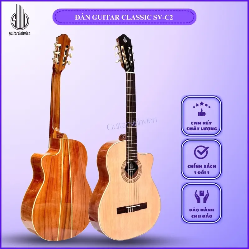 Đàn Guitar Classic Gỗ Hồng Đào Mã C2 | Tặng Kèm Bao Da Và Phụ Kiện 0