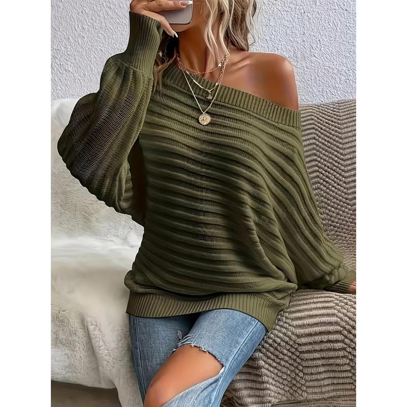 Cold shoulder long sleeve sweater best sale