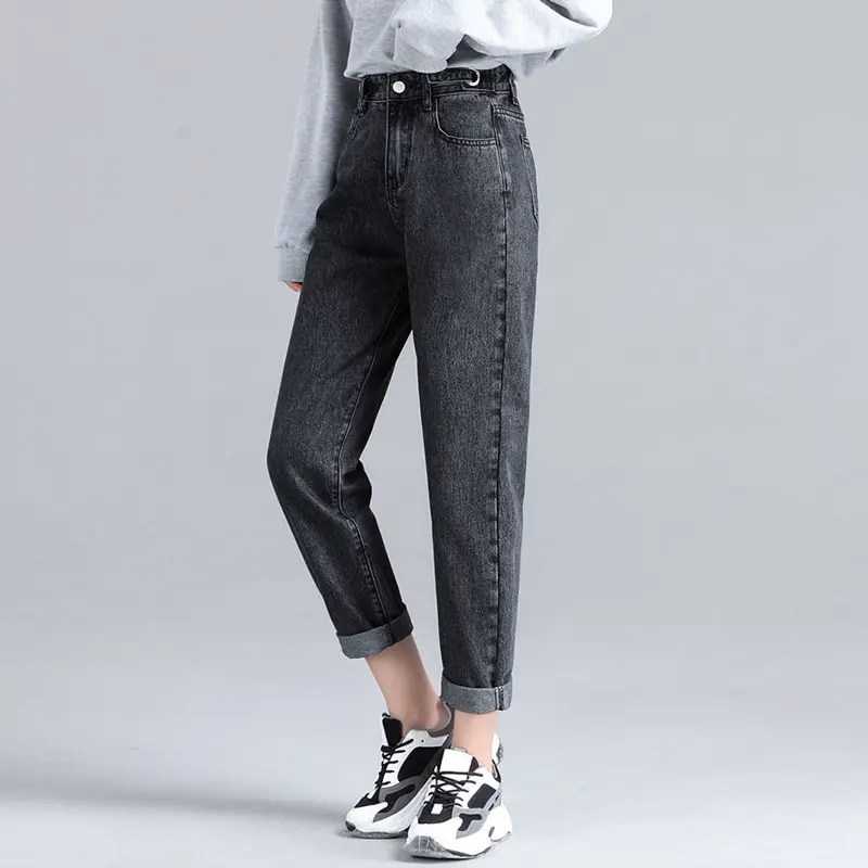 Jeansnjune Celana Jeans Wanita Boyfriend High Waist Jeans Premium Korean Style Panjang Fit Kaki Nyaman Slim Biru Denim Muda 0