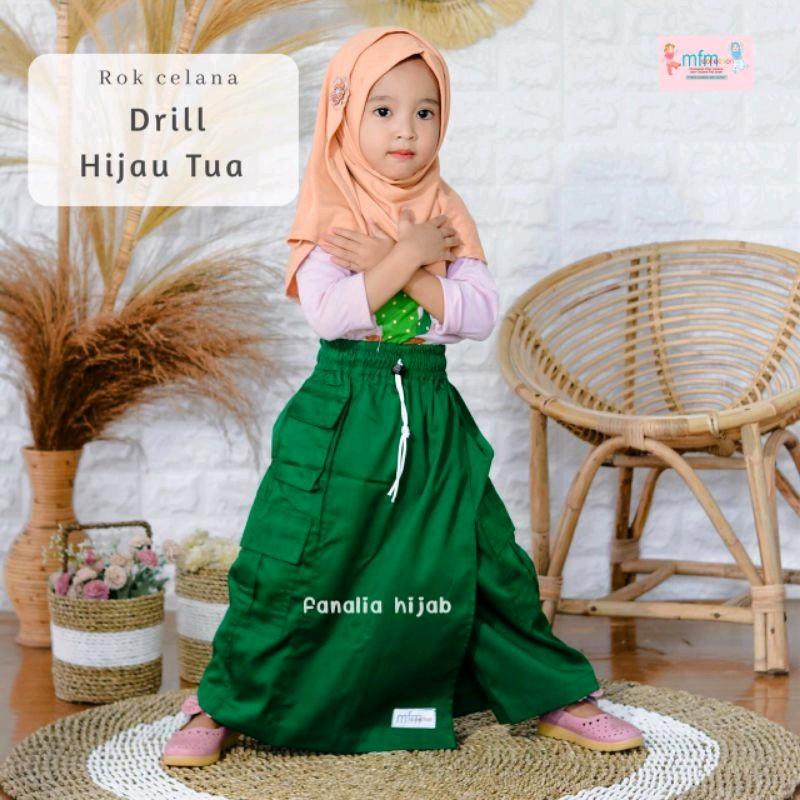 Rok celana outdoor anak bahan drill - Celana rok hiking, pramuka, sekolah, lapangan / Rok celana anak sekolah 6