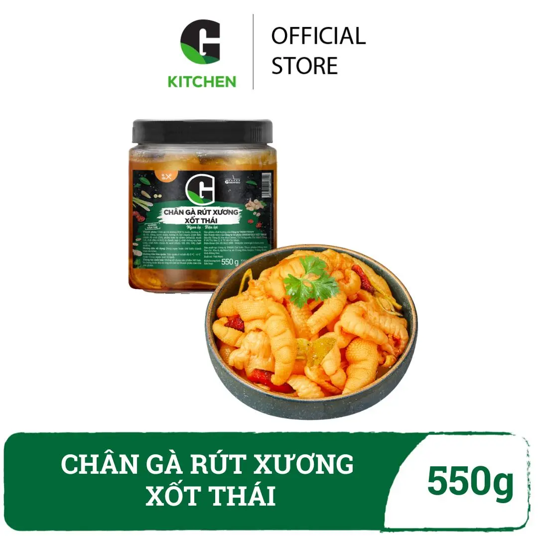 Chân gà rút xương sốt thái 550g - thương hiệu G Kitchen [Giao nội thành HCM]