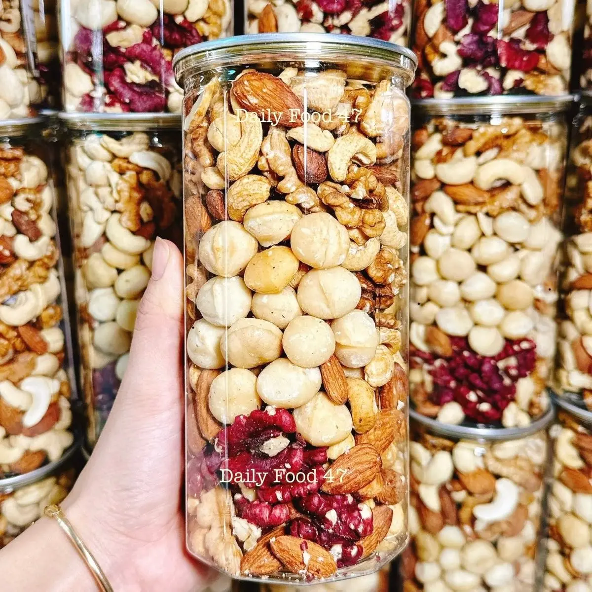 [Tặng Gáo]Mix 5 Hạt (macca, óc chó, hạnh nhân, điều) 500gram Hạt Ngũ Cốc Food Thức Ăn ngucoc