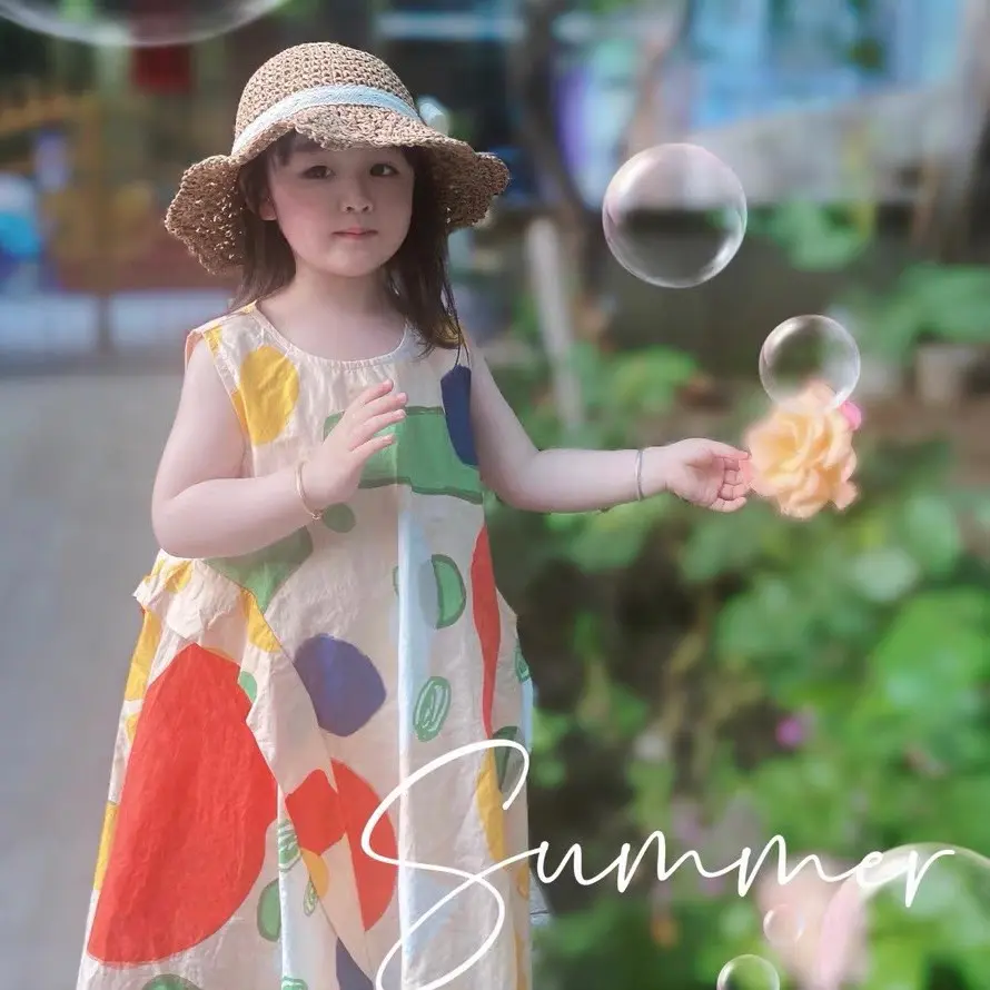 Váy sát nách cam lạ mắt cho bé gái 8-36kg cao cấp Happy Kids G17