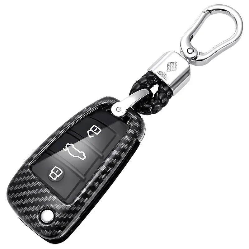 Car Key Case, Car Key Protector with Keychain, Smart Key Case Compatible with Audi A1 A3 Q3 Q7 R8 A6L TT, Car Accessories