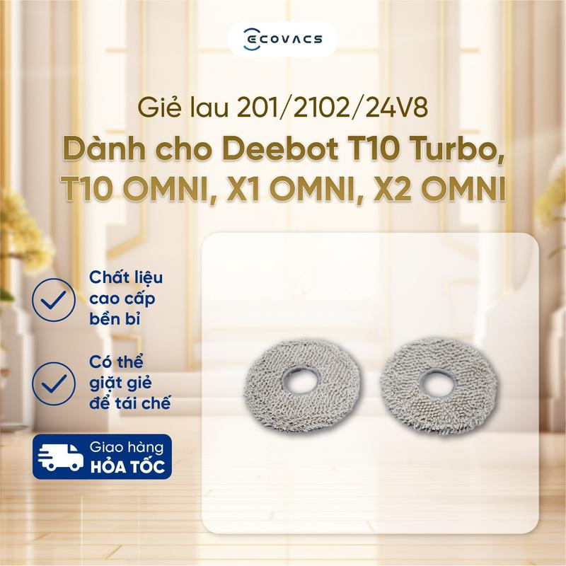 Giẻ lau robot hút bụi Ecovacs Deebot T10 Turbo, T10 OMNI, X1 OMNI, X2 OMNI phụ kiện máy hút bụi lau nhà