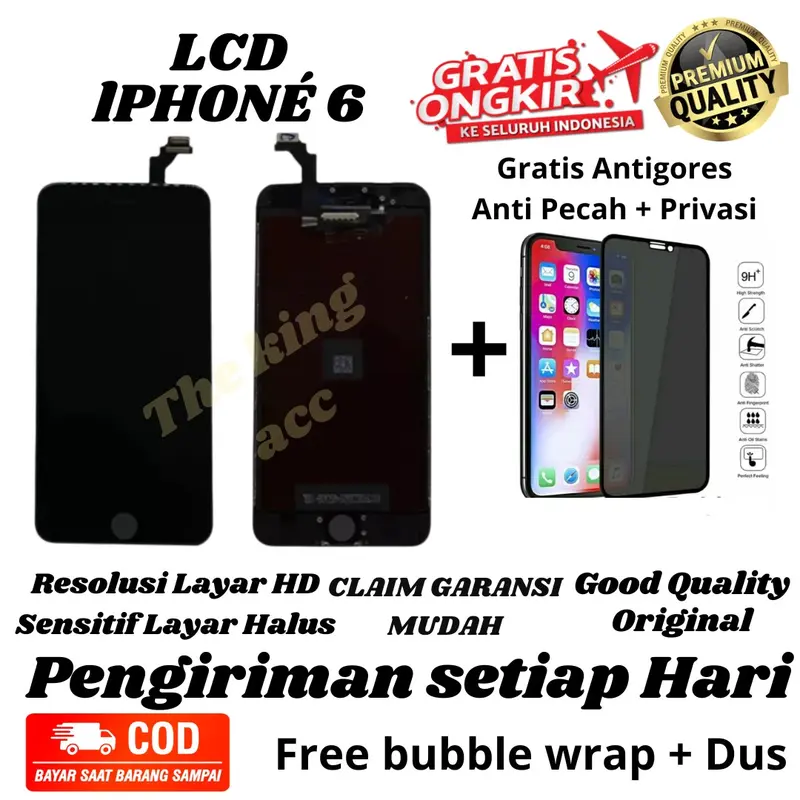 LCD IPH0NE 6 FULL SET / LCD TOUCHSCREEN IPHONE 6 FULL SET Kulit Sapi 1