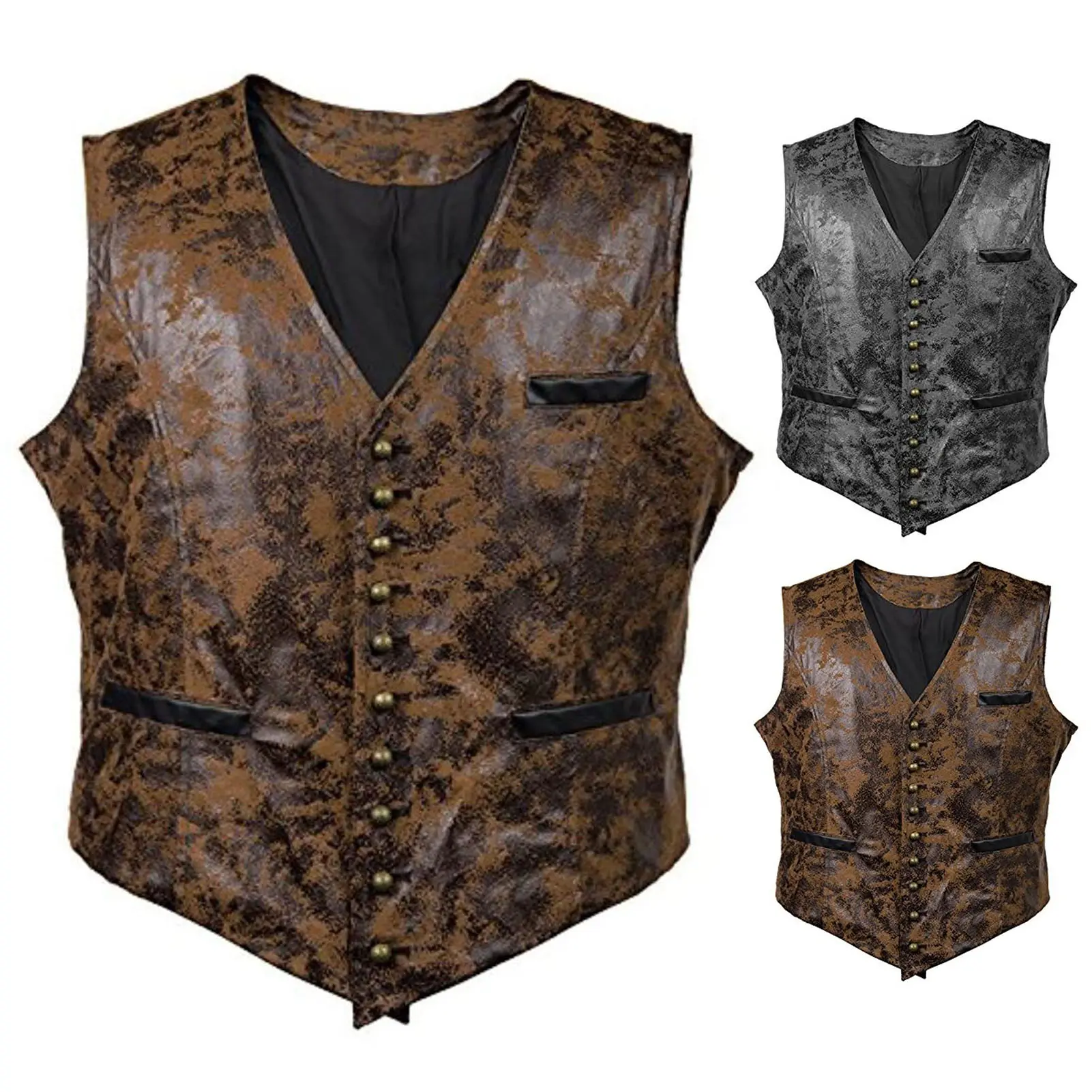 Áo Ghi Lê Nam Steampunk, Cổ Chữ V, Không Tay, Cổ Điển, Áo Vest Mùa Xuân, Để Mặc Hàng Ngày
