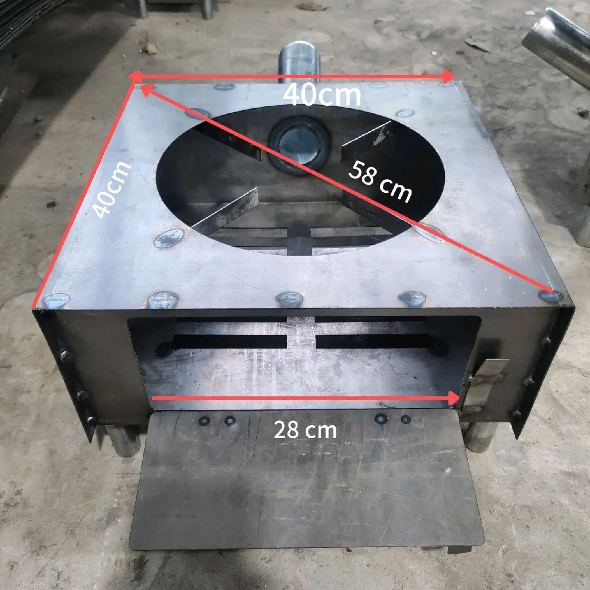 Bếp củi không khói thế hệ mới A40 40x40x58 cm Nặng 7,6kg bảo hành của nhà cung cấp default từ lẩu nấu ăn nhanh loại eu nồi lò nướng