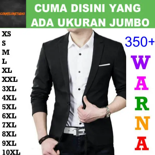 10XL 9XL 8XL 7XL 6XL 5XL 4XL 3XL XXL XL L M S XS Jas Cowok Blazer Pria Celana HITAM BLACK LIS PUTIH Tuxedo Suit Jumbo Big Size Blazer Jas Tebal Premium Wanita Cewek Perempuan Polos Kantor Office Kerja Resmi Formal Casual Santai Kuliah Wisuda Pernikahan