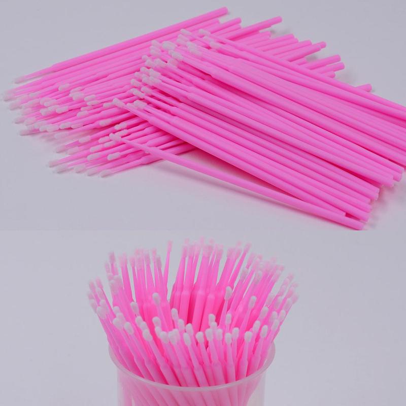 Disposable Micro Swabs, 100pcs Mascara Wands Applicators, Lip Wands, Eyelash Extension Brush Eyeliner Brush Cosmetic Tools, Clean 7
