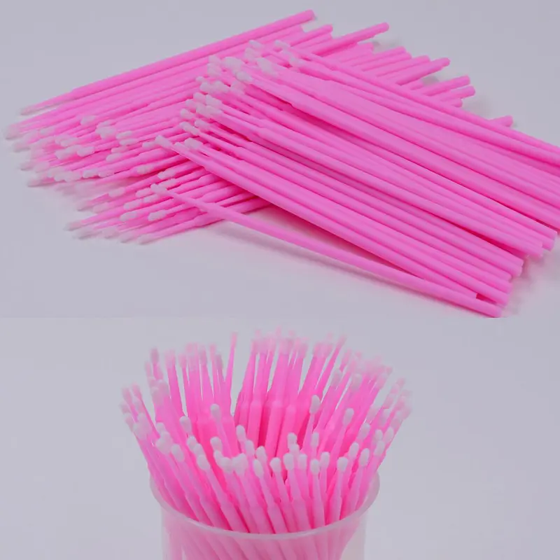 Disposable Micro Swabs, 100pcs Mascara Wands Applicators, Lip Wands, Eyelash Extension Brush Eyeliner Brush Cosmetic Tools, Clean 7