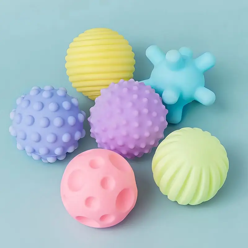 Bola Mainan Bayi Sensori Bola Pelatihan Sensorik Bayi Mainan Anak Bola Karet Pence Berbunyi Sensory Baby Multiball Set