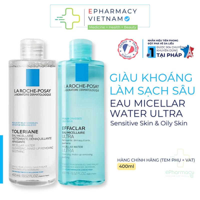 [HÀNG CTY] Nước Tẩy Trang LA ROCHE-POSAY Eau Micellar Dành Cho Da Dầu Mụn, Da Nhạy Cảm 400ml