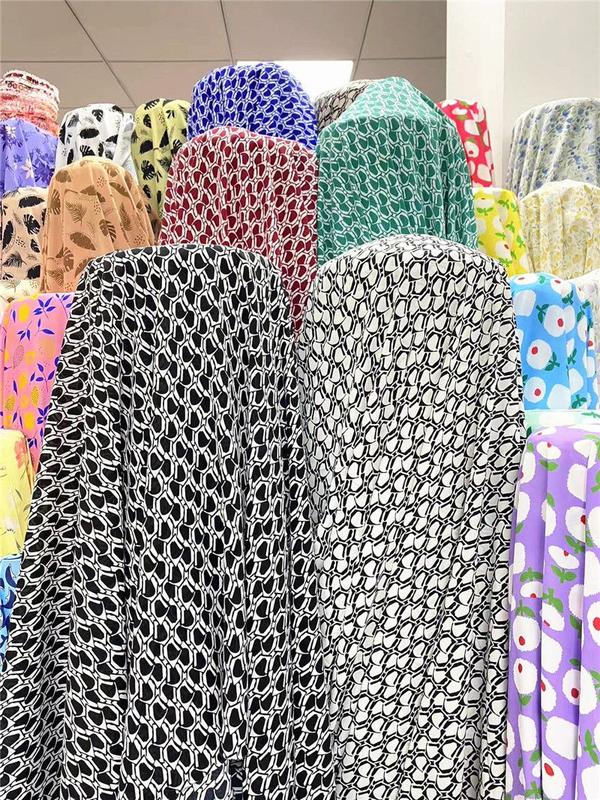 Product Introduction of [binghong] Mesh Lotus Satin Cloth Dress Shirt Hair Ring Diy Handmade Printing and Dyeing Clothing Soft and Slightly Transparent Fabric 24