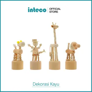Boneka Kayu Menari Hiasan Meja Dekorasi Kamar Ornamen Lucu Mainan pendidikan