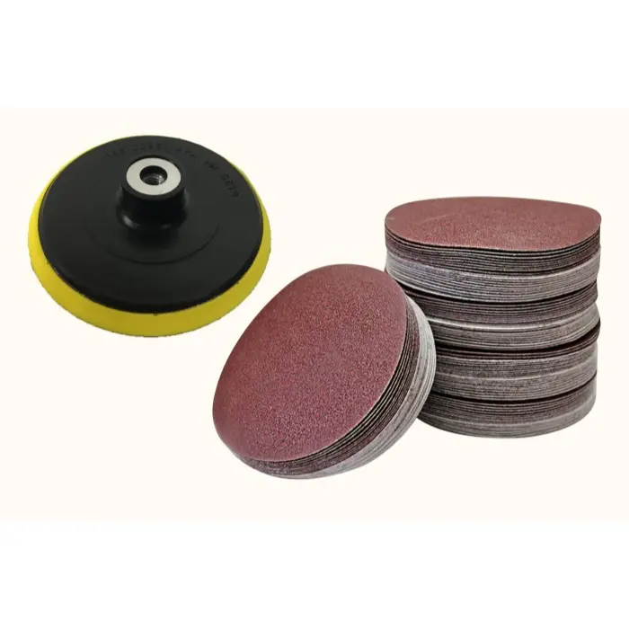 (10 PCS) TATAKAN AMPLAS 4" INCH 1PC + 10 PCS AMPLAS TEMPEL VELCRO 0
