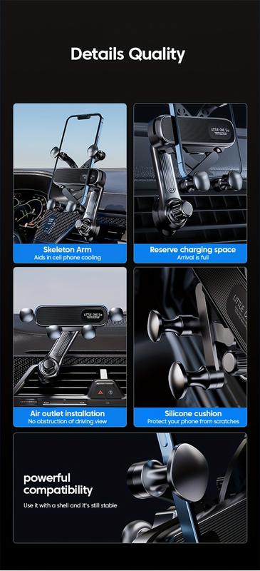 Product Introduction of New Gravity Car Phone Holder Air Vent Clip Mount Mobile Cell Stand Car Navigation Phone Stand 10