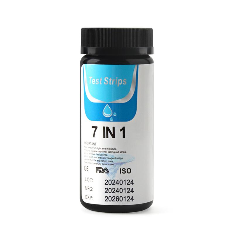 7-in-1 Test Strips Spa and Pool Test Strips Tester Testing Kit for Total Hardness/Total Chlorine/Free Chlorine/Bromine/pH/Total Alkalinity/Nitrite 50ct 0