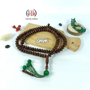 tasbih 99 kokka kaoka fukakah kaukah donat rumbai 8mm coklat