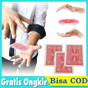 Magic Flying Card Set - Kartu UFO Terbang, Trik Sulap dengan Benang Tersembunyi & Lilin Sulap, Dilengkapi Panduan dan Bonus Benang Impor