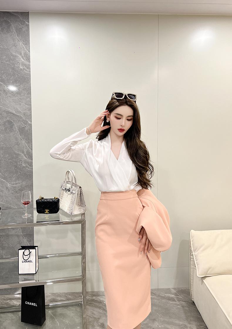 Product Introduction of Fashion Shirt Women's work shirts, satin shirts White Shirts, Long Sleeve Shirts, Korean Shirts, Blouses, Women's Shirts 30019 8