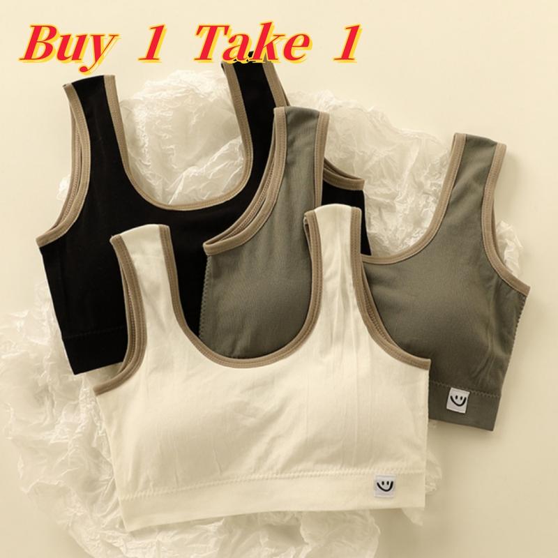 [Buy 1 Take 1] Girls' Development Bra Soft Skin-friendly Cotton ...