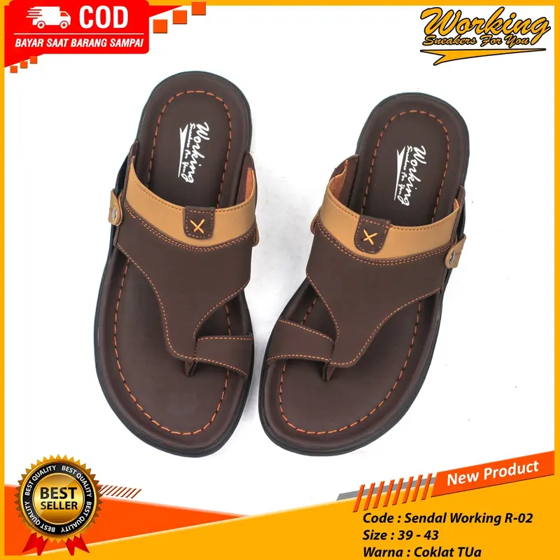 Working Sneakers For You Sandal Pria Kulit R-02 2