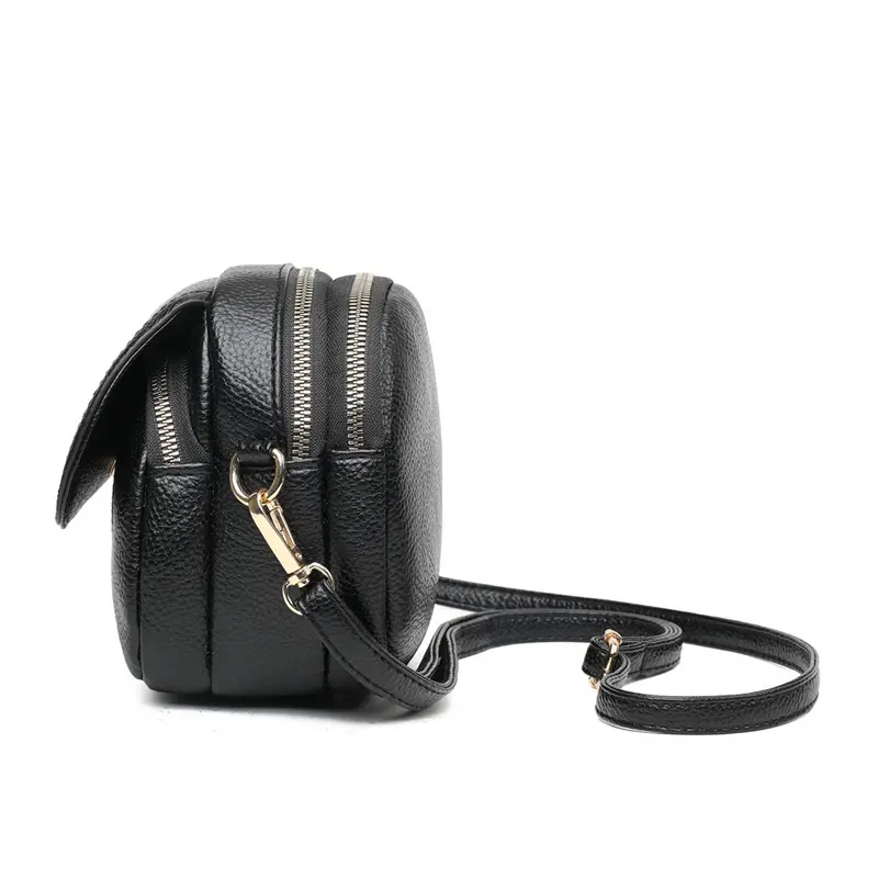 TAS SELEMPANG WANITA 3 RESLETING JINGPIN KULIT HITAM AZADA KECIL KEKINIAN REMAJA CEWEK BATAM TA520B5  PREMIUM KOREA SLING BAG 6
