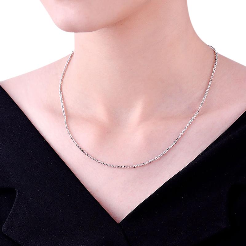 Dây chuyền bạc PNJSilver dây đan kiểu chữ cong 0000K000026 1