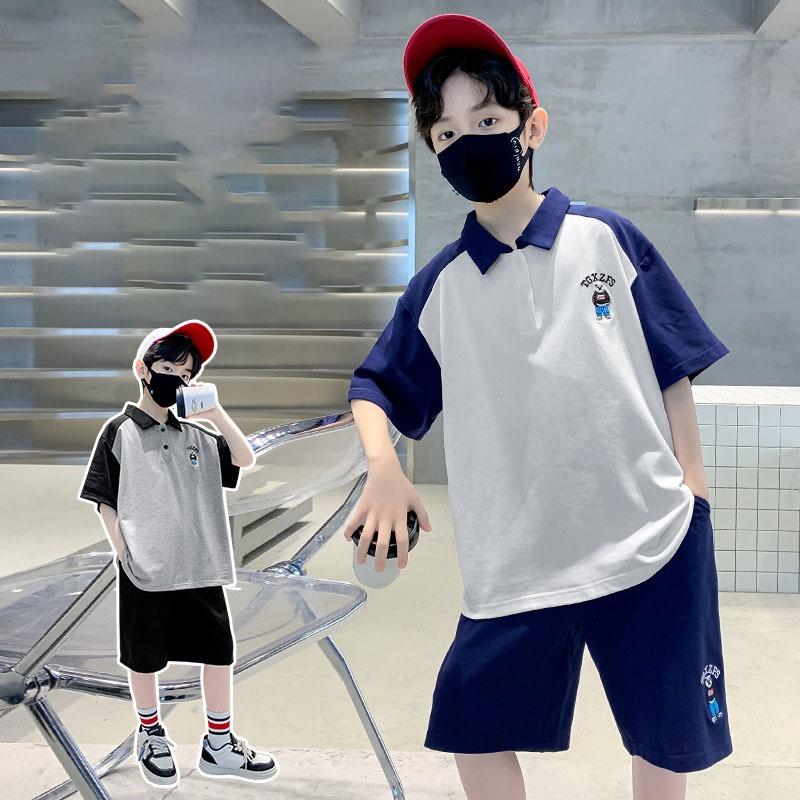 Đồ hè bé trai, Đồ bé trai, quần áo hè bé trai hình thêu Gấu vải thun cotton size 18-50kg. Đồ bộ bé trai, set đồ bé trai, bộ đồ cộc tay bé trai 5
