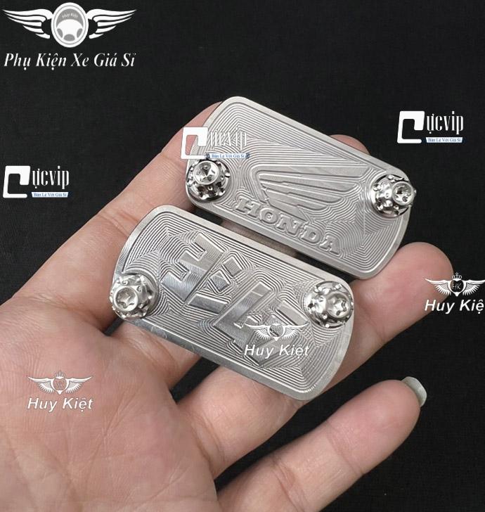 Combo Nắp Dầu Honda Cánh Chim, Chữ Nhật 2 Lỗ Xéo Inox 304 + 2 Ốc Salaya D3 Inox 304 Gắn Vario 2015 - 2017, AB, Win, Winner X, Wave, Future, Vision MS5947
