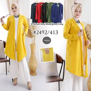 Outer Kardigan Wanita Polos Kantong