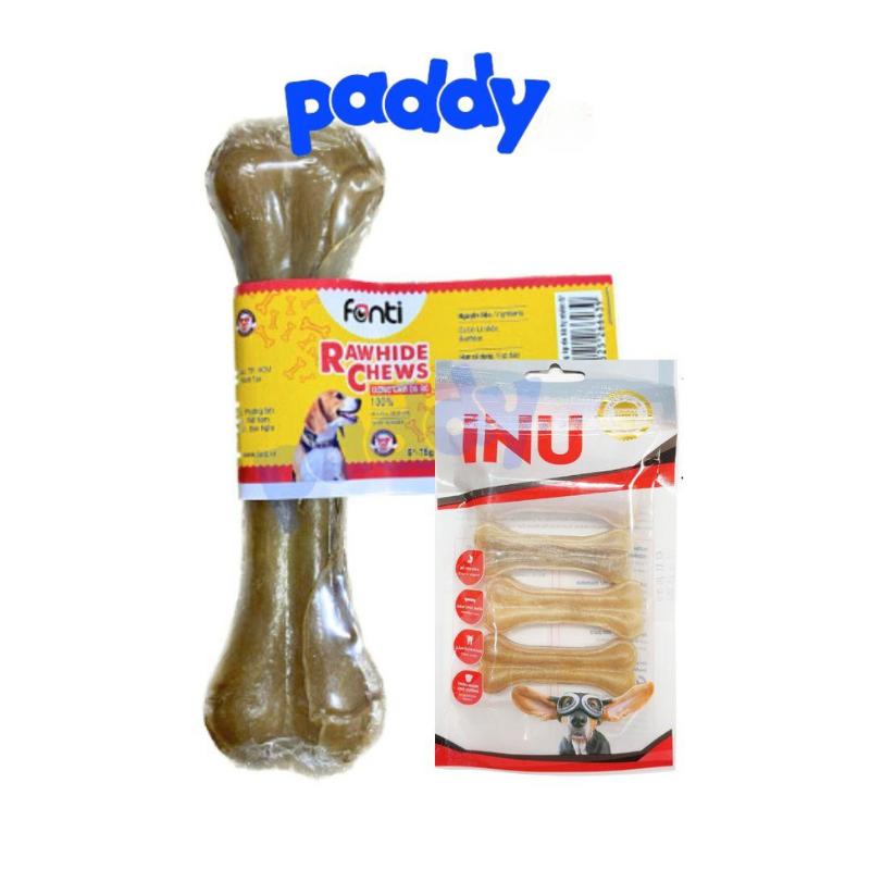 Xương Gặm Cho Chó Inu Fonti Da Bò Nơ Trắng