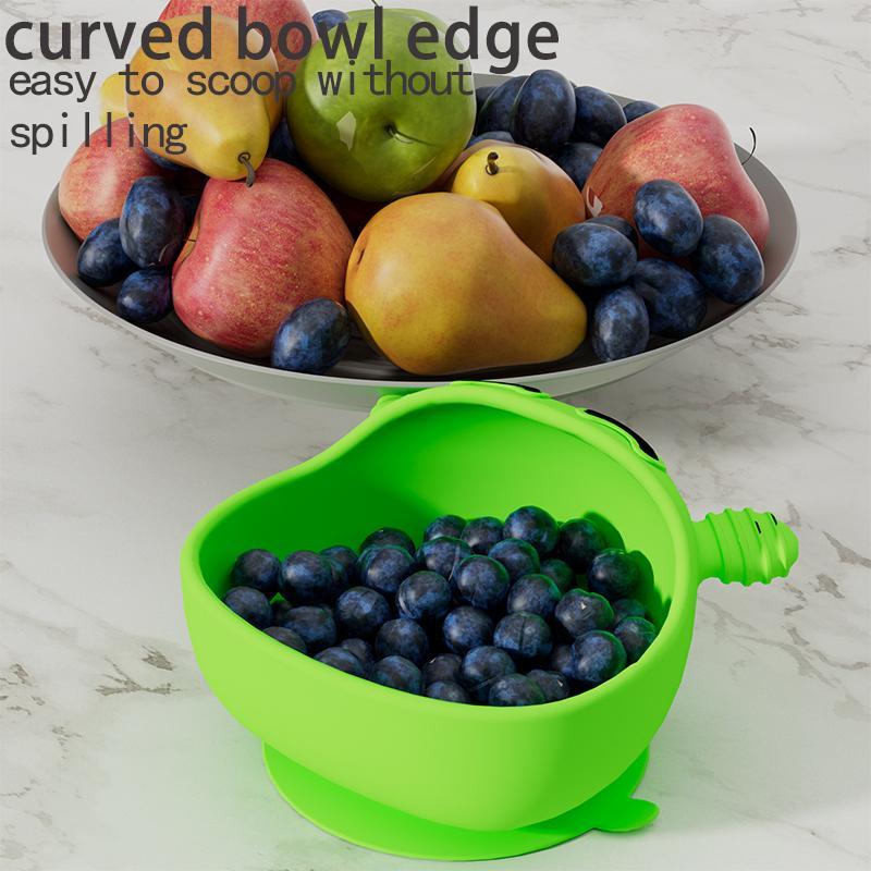 Cute Cartoon Design Silicone Suction Bowl, Baby Feeding Training Bowl, Suction Cup Feeding Training Bowl for Baby Boys and Girls 5