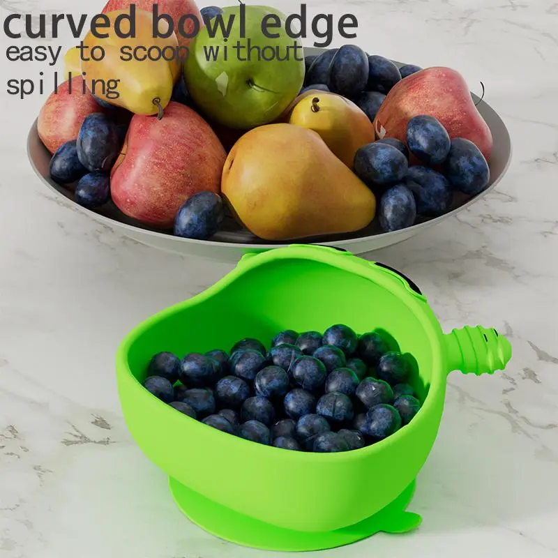 Cute Cartoon Design Silicone Suction Bowl, Baby Feeding Training Bowl, Suction Cup Feeding Training Bowl for Baby Boys and Girls 5